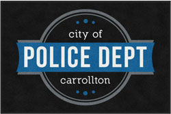 4' x 6'(45" x 69") Digiprint HD  CARROLLTON POLICE DEPT  Indoor Logo Mat